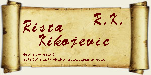 Rista Kikojević vizit kartica